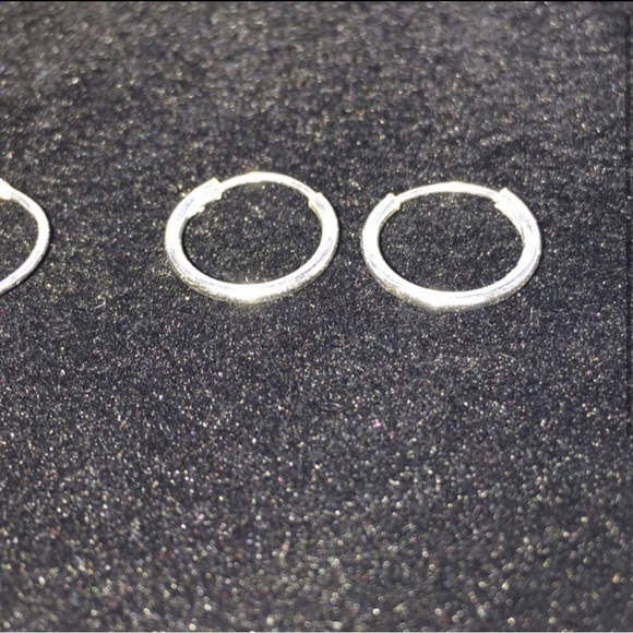 Sterling Silver Beaded Hoop Earrings Set of 3 NWT - Picture 6 of 13